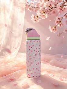 0-Wa Iaaa Sakura Insulated Stainless Steel Water Bottle With Straw, Sports Water Bottle, Great For Travel, 32 Oz, This Sweet, Gentle And Adorable Pattern And Color Combination Will Bring You A Relaxed And Pleasant Mood, And Infuse Love And Vitality Into Your Life. It Is Suitable As A Gift For Birthdays, Halloween, Thanksgiving, Valentine'S Day, Christmas And New Year. - Nhiều màu - Xem 3