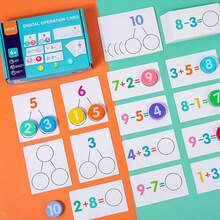 Tarjetas didácticas de aritmética para la primera infancia sobre sumas y restas, con diversos tipos de problemas básicos, perfectas para el aprendizaje temprano y fines educativos. - Multicolor - Ver 2
