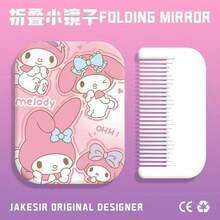 Gương và lược trang điểm 2 trong 1 Sanrio: Bao gồm lược và gương, gương và lược có thể gập lại, thiết kế thời trang và dễ dàng mang theo. - Nhiều màu - Xem 5