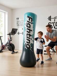 1pc Thick PVC Inflatable Punching Column, Inflatable Punching Bag, Inflatable Tumbler For Home Fitness, Adult Punching Column For Stress Relief And Exercise - Baby Blue - View 8