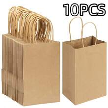 100pcs Kraft Paper Bags, Paper Bags, Suitable For Food Packaging, Baking, Cookies, Wedding And Birthday Party Gifts - View 9