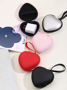 3D Heart EVA Storage Bag Portable Zipper Case For Charger Data Cable Earphone Organizer Pouch - Multicolor - View 5