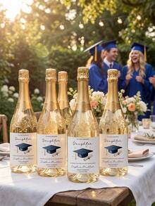 1/3/5pcs, Custom Graduation Wine Label Stickers, Personalized Name & Text Bottle Tags, Waterproof Matte Stickers, Perfect For Mother's Day Gifts, Graduation Party, 2026 Class Celebration, Champagne/Wine Bottle Decor, Elegant Minimalist Style, DIY Favors For Son/Daughter, Party Supplies & Graduation Keepsake - Multicolor - View 10