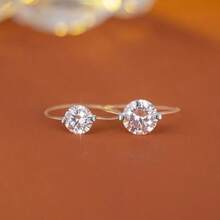 GLIMMER GI 1 chiếc nhẫn bạc S925 Sterling Silver ít gây dị ứng, đính đá Cubic Zirconia tổng hợp, thiết kế tối giản, thời trang, sang trọng, cá tính, thích hợp để đeo hàng ngày/làm quà tặng trong kỳ nghỉ/Ngày Valentine/Sinh nhật/Ngày của Mẹ, ít gây dị ứng. - Trong sáng - Xem 7
