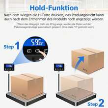 Digitale Personenwaage 200 Kg Kapazität Mit Tara-Funktion – 4 Maßeinheiten Für Zuhause, Laden & Lager, Präzise Gewichtsmessung - Silber - Übersicht 5
