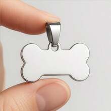 8Packs Stains Steel Dog ID Tags  Pe Bone S Blank Engrang Tag 40*21mm Anti-Rust Persond Pet ID Pent Durable Pet Name Tags  Ls D And Ca - Silver Color - View 4