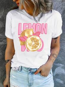 Camiseta corta de cuello redondo de Sve de las mujeres - Top compatible con la blusa con impresión de letra opaca | Camiseta básica de primavera verano casual con cuello redondo | hine lavable Adecuado para blusas, traje casual y capas - Blanco - Ver 2