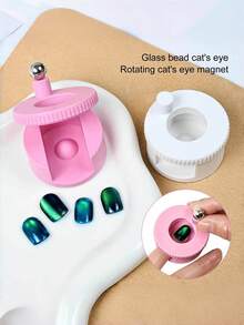 Cat Eye Magnetic Nail Art Tool, Automatic Magnetic Nail Art Tool, 360° Rotatable Cat Eye Gel Nail Polish Magnetic Tool, Suitable For Beginners, With Uniform Magnetism And Excellent Light Absorption, Easy To DIY Glossy Effect - Multicolor - View 3