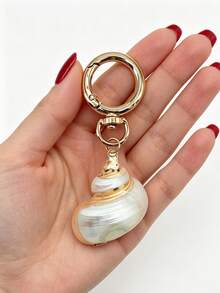 Asymmetrical Shell Conch Keychain, Exquisite Ocean Style Snail Bag Charm, Bag Pendant, Beach, Summer, Fashionable Exaggerated Women's Jewelry Accessory, Packaging Decoration, Car Hanging Ornament, Handmade Creative DIY Necklace Earring Wind Chime Pendant Accessory, Unisex. Perfect For Holidays, Birthdays, Parties, Wedding Season, Bridesmaid Gifts, Women's Day, Girls' Day Gifts And Souvenirs - Multicolor - View 5
