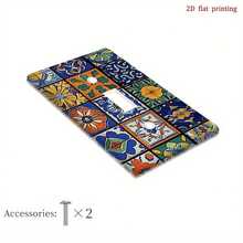 1pc [2D Printed] Retro Wall Plate, Includes Sun, Moon, Flower, Cross And Star Designs, Decorative Switch Cover For Lights And Sockets, Battery-Free - A - View 6