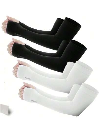 2 piezas Mangas largas elásticas y suaves, ligeras, Mangas deportivas unisex de seda de hielo para enfriamiento, de alta elasticidad y secado rápido para ciclismo, running, golf, pesca, senderismo, baloncesto, fútbol y actividades al aire libre, adecuadas para bicicleta y motocicleta. Accesorios independientes para bicicleta, camiseta de compresión de brazo ajustada, entrenador de antebrazo, mangas de brazo, mangas de baloncesto.