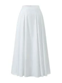 Women's Solid Color Versatile Date/Outing Skirt White Spring - White - View 5