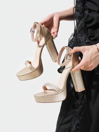 Women's High Heel Sandals, Fashionable New Overseas Model, Elegant High Heels Suitable For Wedding, Bridal Party, Graduation Dance, Formal Occasions