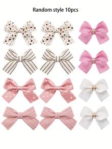 10pcs Assorted Color Cute Dog Bow Hair Clips, Durable Clip Base Decorations, Pet Fashion Accessories, High Quality Pet Supplies, Must-Have For Pet Lovers, Mixed Styles - Multicolor - View 12