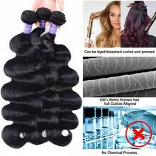 BINF Mechones de Cabello Natural y Cierres - Natural Black - Ver 10