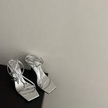 Women Heeled Sandals - Silver - View 2