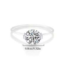 GLIMMER GI 1 chiếc nhẫn bạc S925 hình trái tim đính đá Cubic Zirconia, thiết kế tối giản, thanh lịch, phù hợp để đeo hàng ngày, đi nghỉ mát, làm quà tặng Ngày Valentine, sinh nhật, Ngày của Mẹ. - Trong sáng - Xem 9
