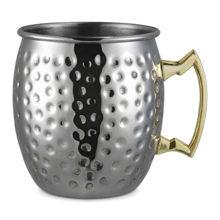 1个550毫升/18盎司莫斯科骡子铜杯，锤纹铜杯身，304不锈钢内胆，黄铜手柄，适用于冷饮、啤酒、鸡尾酒、酒吧、派对、礼品 - 彩色 - 查看 14