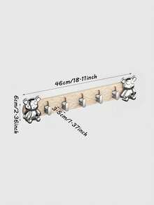 Móc treo áo khoác hình gấu dễ thương gắn tường, giá treo đồ dính chắc chắn với 5 móc, không cần khoan, dùng để treo mũ, túi xách, chìa khóa, khăn tắm. Móc treo hình gấu dính chắc chắn, giá treo tường đa năng. - Nhiều màu - Xem 4