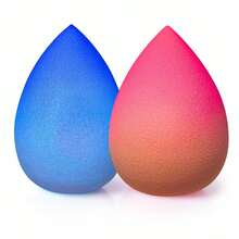 Gradient Makeup Sponge Set U2013 2 Soft Latex-Free Sponges For Foundation, Concealer &Amp; Powder U2013 Reusable, Expands When Wet - 白色 - 查看 1
