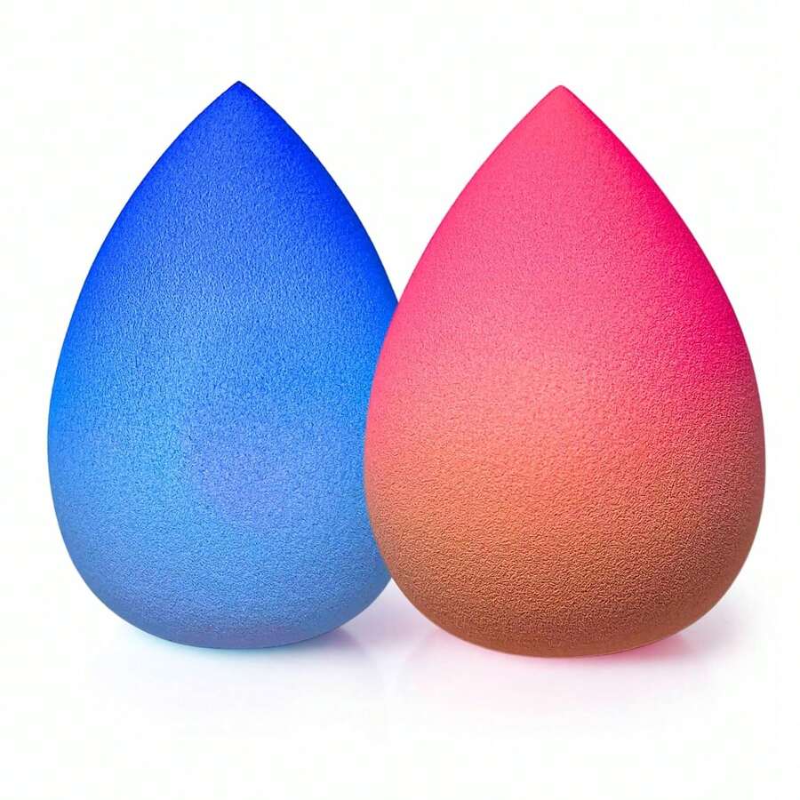Gradient Makeup Sponge Set U2013 2 Soft Latex-Free Sponges For Foundation, Concealer &Amp; Powder U2013 Reusable, Expands When Wet - 白色 - 查看 1