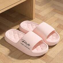 Hellobear Women's Comfy Slip-On Slippers, Unisex Open-Toe Soft Sole Shoes. Summer Ultra-Light Platform Sandals For Home, Bathroom, Beach & Vacation. - Hồng - Xem 2