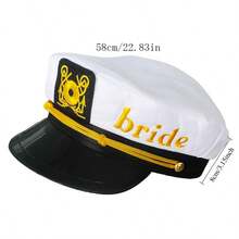 Velo de novia con gorra de marinero para mujer, gorra de novia de estilo militar marino, gorra de marinero de novia para boda, fiesta o festival - Multicolor - Ver 3