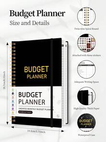 1 Undated A5 Size Monthly Budget Planner Notebook, With Sticker Set, Including Expense Tracking, Spending Overview, Savings Diary, Bill Tracking, Financial Planning, Suitable For Home, School, Office Use Financial Management Notebook - Multicolor - View 5