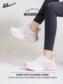 WARRIOR 女款时尚复古运动鞋，春夏舒适跑步鞋，简约休闲又不失时尚感，四季皆宜，耐磨耐穿，适合全天穿着的训练鞋。 - 白/淺粉 - 查看 6