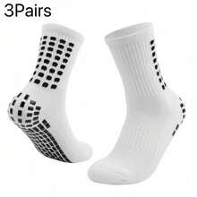 1/3/6 pares de calcetines de fútbol para hombre, cortos, gruesos, largos, para pareja, antideslizantes, hasta la pantorrilla, resistentes al desgaste, calcetines deportivos - Blanco y Negro - Ver 12