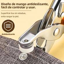 Juego de botones de presión metálicos, que incluye alicates y herramienta para presionar botones, botones de presión de 9,5 mm, adecuados para manualidades, ropa, sombreros, costura y proyectos textiles (multicolor). - A - Ver 5