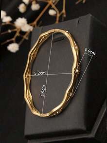 1pc Stainless Steel 18K Gold Plated 8 Star Brushed Textured Cuff Bracelet With Micro-Inlaid Cubic Zirconia, Elegant & Fashionable, Suitable For Women For Daily Wear And Gift For Girlfriend/Wife YORH - 金子 - 查看 3