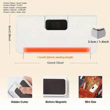 FollowBreak Portable Sealing Machine, Rechargeable Food Vacuum Packing Machine, 6 Gears, Plastic Bag Sealer, Kitchen Sealer, Magnetic Portable Design, LCD Digital Display, Suitable For Storing Dry Soft Foods, Suitable For Home, Outdoor Camping, Travel - Multicolor - View 8