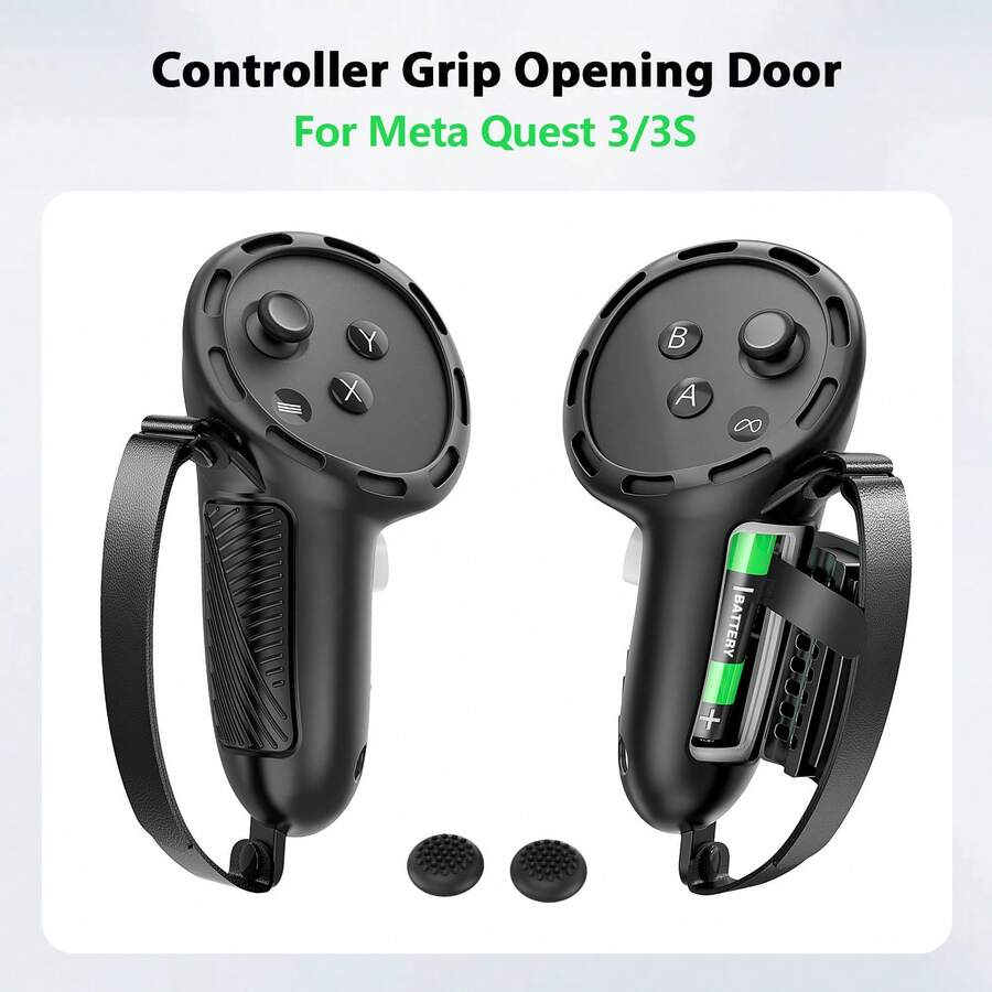 Ốp bảo vệ bằng silicon cho tay cầm VR Quest 3 - Bền chắc, chống trầy xước, có khe thay pin và dây đeo ngón tay, món quà lý tưởng cho game thủ (Không bao gồm tay cầm và pin)