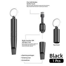 Móc khóa đa năng 3 trong 1, dụng cụ mở gói hàng, bàn chải vệ sinh, dụng cụ tháo SIM cho điện thoại và tai nghe. - 3 trong 1 - Xem 13