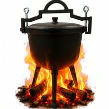 Nồi nấu ăn săn bắn tráng men 8 lít, nồi nấu ăn dã ngoại kiểu Hungary 8 lít bằng gang. - Xem 3
