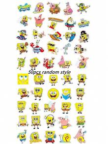 SpongeBob SquarePants 每套50张贴纸。可爱有趣的贴纸,适用于行李箱、水瓶、笔记本电脑、学习用品等,也可作为装饰贴纸使用。此外,它们还适用于智能手机、室内装饰、笔记本电脑、水瓶、保险杠、滑板、派对、派对礼品袋填充物、儿童趣味派对礼物以及各种场合的装饰贴纸。耐刮擦(部分款式随机发货)。 - 彩色 - 查看 13