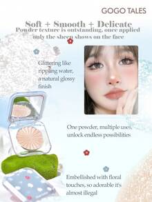 GOGO TALES Solid Color Highlighter Palette, Refined Shimmery Pearl Texture, Smooth Application, Long-Lasting, Enhances Facial Contours, Multi-Colored Highlighter, Suitable For Beginners, GOGOTALES - G04# Dawn Movement - View 4