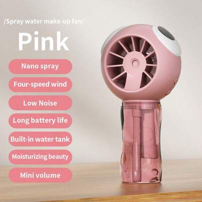 OBOVAY Mini Handheld Mist Fan, Nano Mist With Strong Airflow, 4 Adjustable Speeds, Long Battery Life, Low Noise, Suitable For Beach, Shopping, Commuting, Personal Cooling, 800mAh