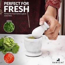 Radicaln Marble Mortar And Pestle Set White 2.5" Inches Handmade Hand Grinder For Kitchen, Ideal Small Mortar &Amp; Pestle Set For Spice Grinder &Amp; Garlic Crusher - ColorE - View 4