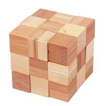 Niños adultos Ming Luban Lock 3D hecho a mano rompecabezas de matemáticas de bambú rompecabezas educativo dedo juguete cumpleaños regalo de Navidad - Bloqueo en T-HH066C - Ver 18