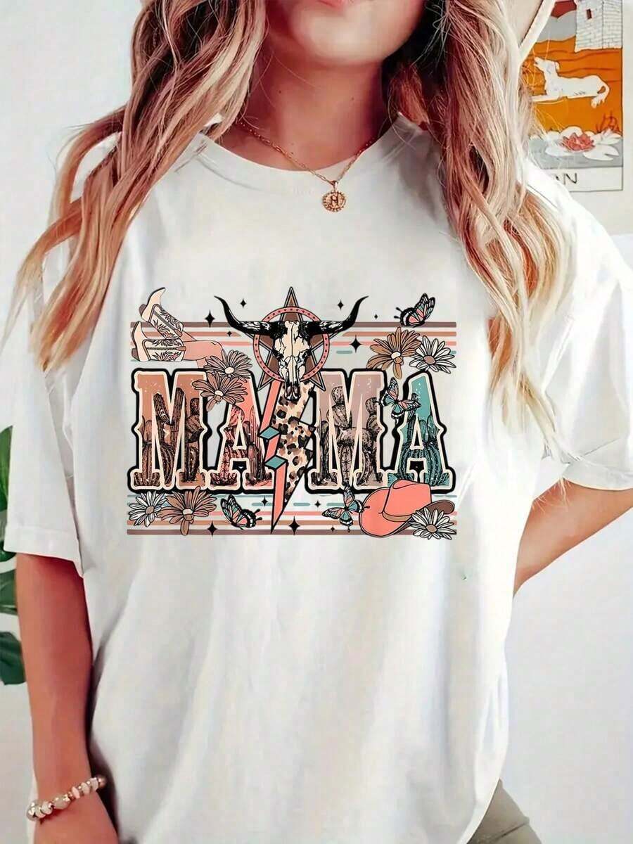 Camiseta Clásica y Divertida con Estampado de Botas y Memes de Disculpe, parece que me, Camiseta Gráfica de Algodón para Mujer, Cuello Redondo, Manga Corta, Estilo Casual, Camiseta de Verano - 195650 - Ver 1