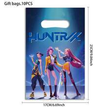 10 piezas Bolsas de compras ligeras de PE del grupo de chicas K-Pop D-Emon, bolsas plegables, adecuadas para decoración de fiestas, regalos de viaje, estilos aleatorios - Multicolor - Ver 8
