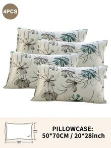 1pc/2pcs/4pcs Polyester Flowers And Plants Floral Plant Print Pillow Cover Set (Pillow Inner Not Included), Soft & Comfortable, Suitable For All Seasons,Perfect For Home Dorm Apartment Guest Room Vacation Rental & Gift-Giving - Multicolor - View 50