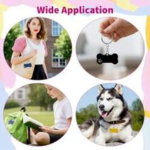 30 Pcs Stains Steel Blank Pet ID Tags, Bone S Custom Dog Tags, Double Sided D Dog Cat Name Pone Nuer ID Tag, 6 Colors - Multicolor - View 7