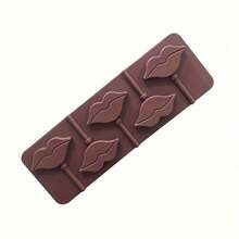 1/2pcs Aesthetic Lip-Shaped Silicone Lollipop Mold, 5-Cavity Reusable Chocolate Mold, Silicone Material, Flexible And Easy To Demold, Suitable For DIY Desserts, Ice Cubes, Ice Cream, Summer Theme Parties, Birthday Parties, Afternoon Tea, Anniversary Celebrations, Date Snacks And Kitchen Supplies - Brown - View 5