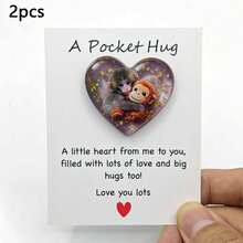 1pc/2pcs/3pcs Punch Monkey Pocket Hug Card, Little Monkey Heart-Shaped Pocket Hug Card, Heart-Shaped Resin Souvenir With Greeting Card, Inspirational Greeting Card, Unique And Thoughtful Gift For Friends, Family And Animal Lovers - View 9