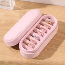 Caja de almacenamiento de anillos rectangular, caja de almacenamiento de terciopelo portátil para exhibir y almacenar joyas, aretes, caja de joyas, regalo de boda y cumpleaños - Multicolor - Ver 7