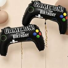 2pcs 25in Game Controller Party Balloons Foil Balloons, Suitable For Birthday Party And Game Theme Decoration, Game Controller Shaped Birthday Party Balloons, Photography Studio Props Scene Arrangement - View 2