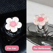 Interior Decoration Accessories Featuring Elegant Flower-Shaped Buttons, Car Key Protection Covers, Cute Designs, Protection Covers For Car Engine Start/Stop Control Levers, Universal One-Key Ignition Start Covers, Protecting Nails, Suitable For Car Decoration. - Starter Button Decoration - View 6